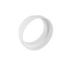 Weißes Reduzierstück (110 auf 100 mm) für Flachkanal- und Rundrohrsysteme.