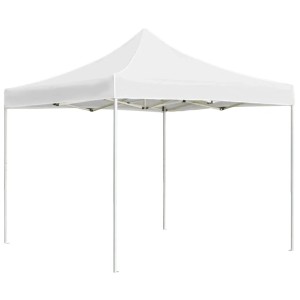 Weißes, faltbares 3x3 m vidaXL Profi-Partyzelt mit Aluminiumrahmen.