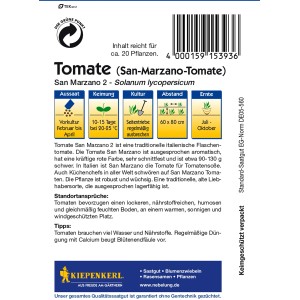 Kiepenkerl Tomatensamen San Marzano 2: Traditionelle, italienische Flaschentomate für aromatische Soßen.