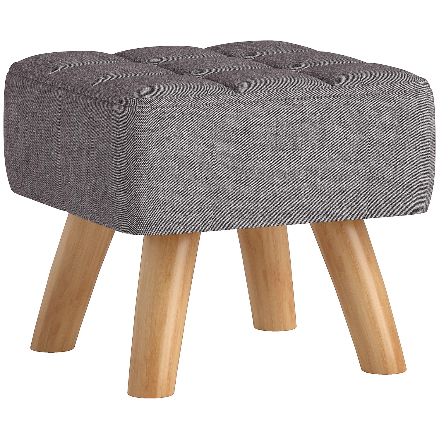 HOMCOM Fußhocker Polyester 27L x 27B x 26H cm Grau