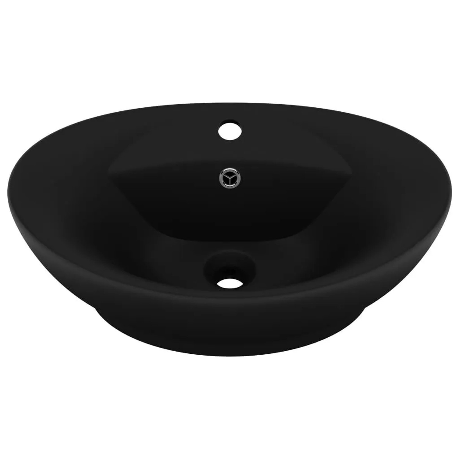 vidaXL Luxus-Waschbecken Überlauf Matt Schwarz 58,5x39cm Keramik 146942 günstig online kaufen