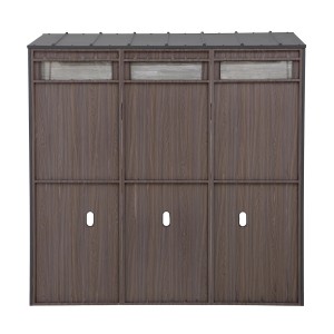 Sunjoy Gartenhaus Mambo für Outdoor Küche, 94x220 cm, Anthrazit. Terrassenüberdachung mit Regal und Handtuchhalter.