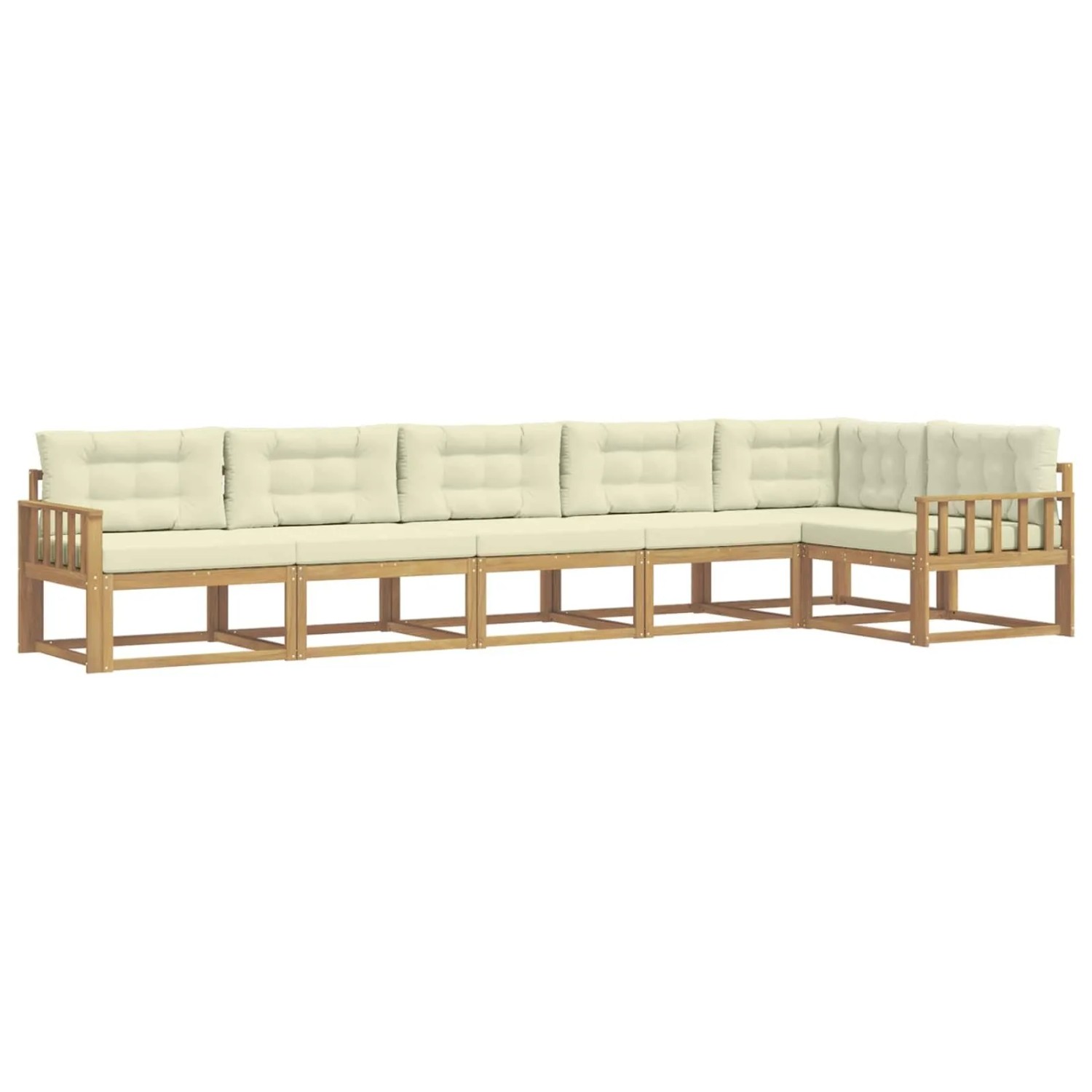 vidaXL Outdoor-Sofagarnitur mit Kissen 4-Tlg Weiß und Creme Polyester 3386509