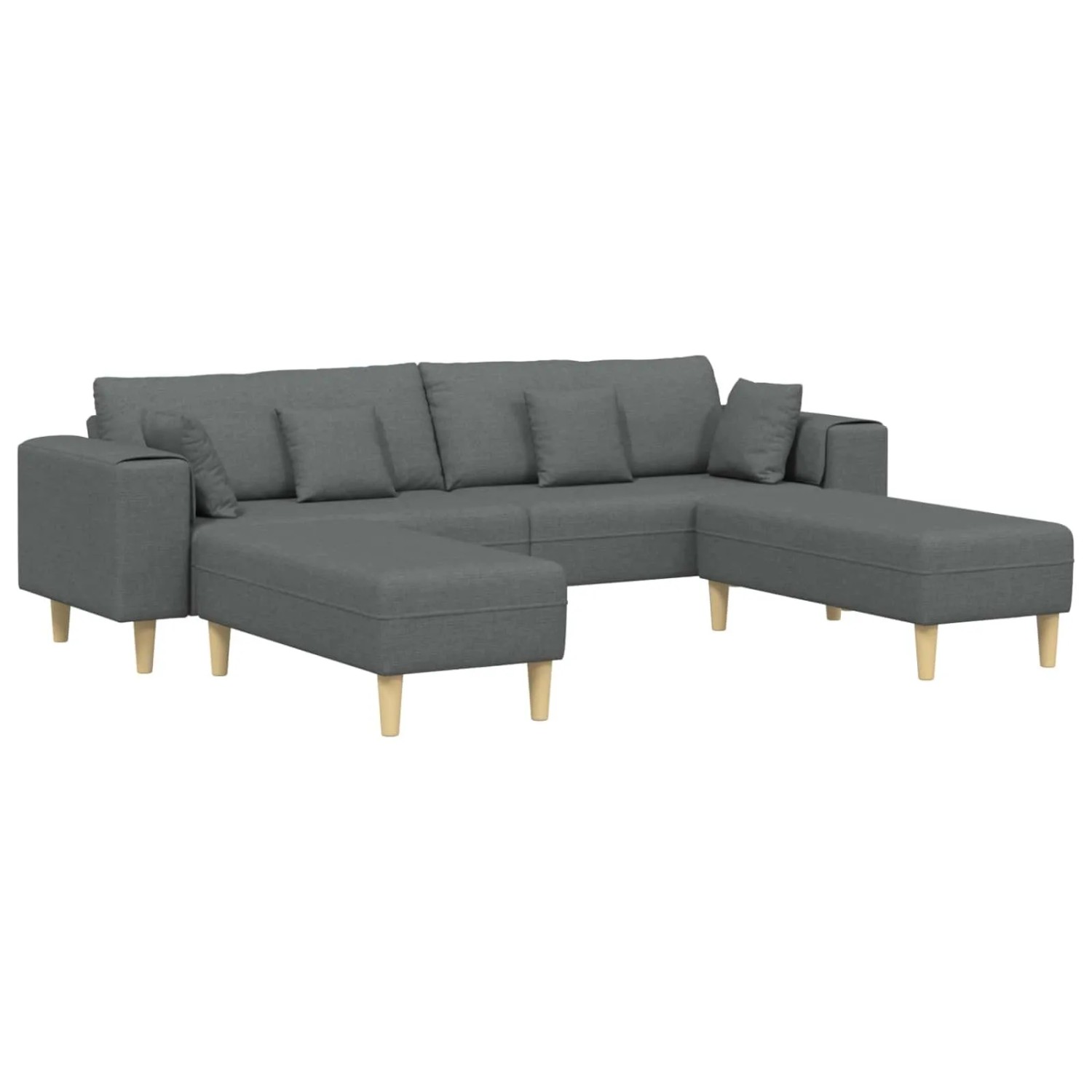 vidaXL Sofa mit Kissen 3-Tlg Dunkelgrau Stoff 3335163