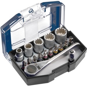 kwb Bitbox mit Bits, Stecknüssen und Ratsche, 17-teilig im Set.
