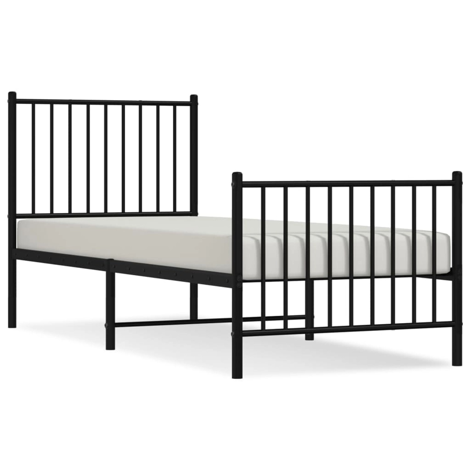 vidaXL Bettgestell mit Kopf- und Fußteil Metall Schwarz 80x200 cm 350873 günstig online kaufen