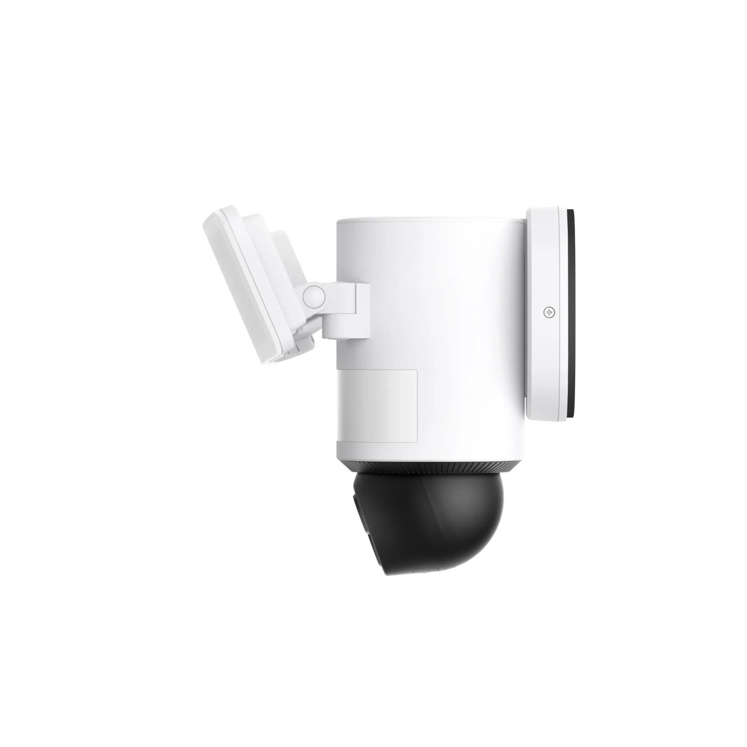 Eufy Flutlichtkamera E340, weiße Überwachungskamera mit Flutlicht und 360° Ansicht.