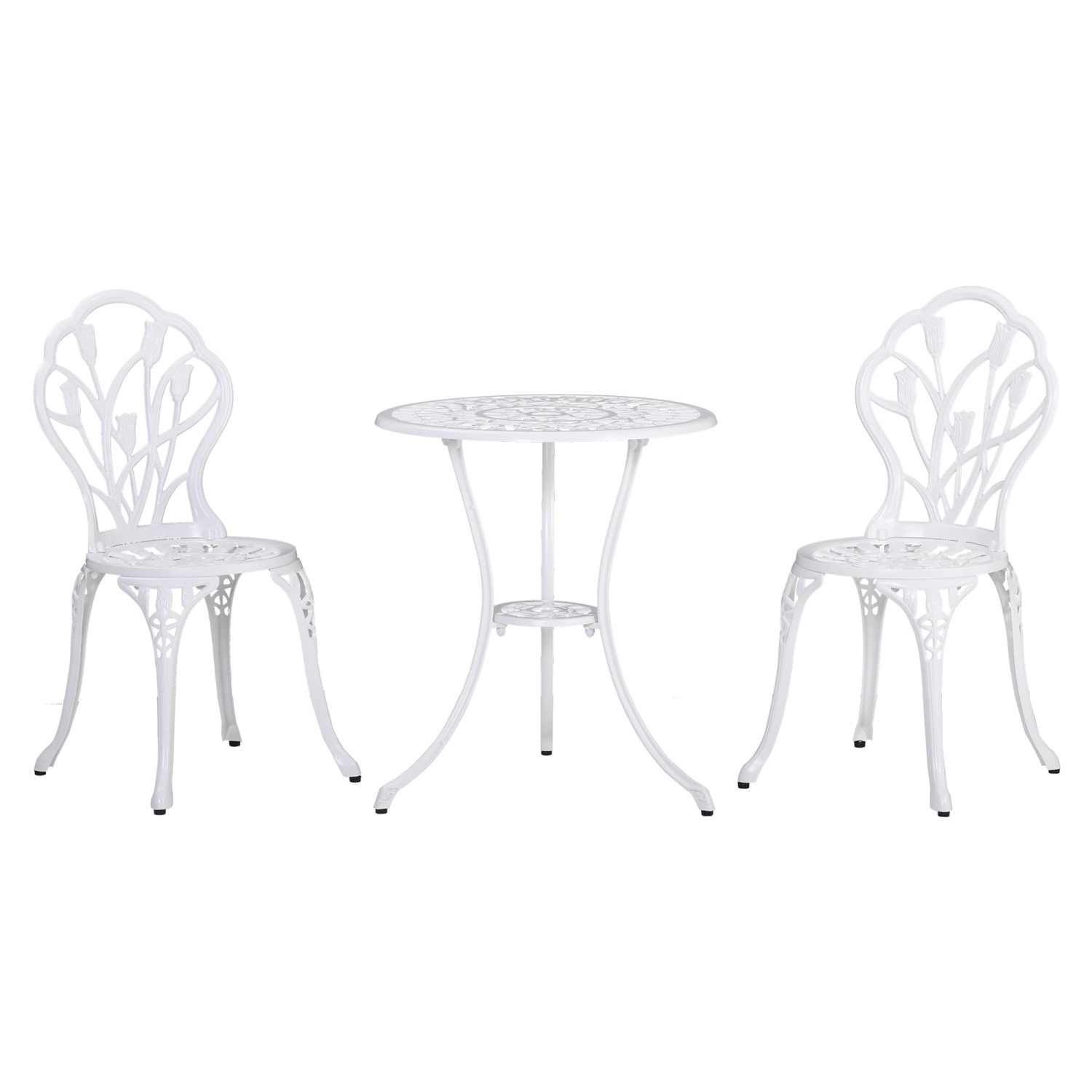 Outsunny Gartenmöbel-Set Aluminium 60 x 67H cm Weiß günstig online kaufen