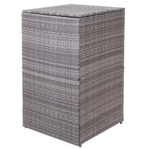 Proregal Mülltonnenverkleidung HxBxT 110x65x66 cm Poly-Rattan 120L Grau Mülltonnenbox Mülltonnenabdeckung