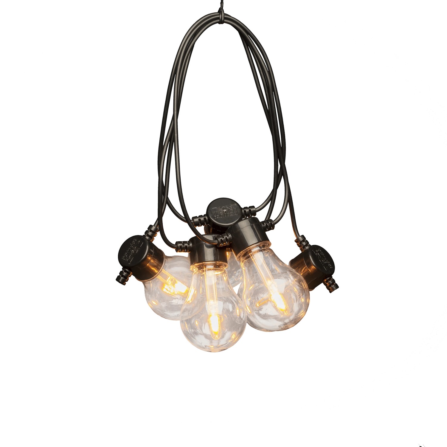 Konstsmide Solar LED-Lichterkette Party Glühlampenform 4,50 m Schwarz günstig online kaufen