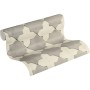 PROFHOME Vliestapete mit geometrischem Muster in Grau und Creme.