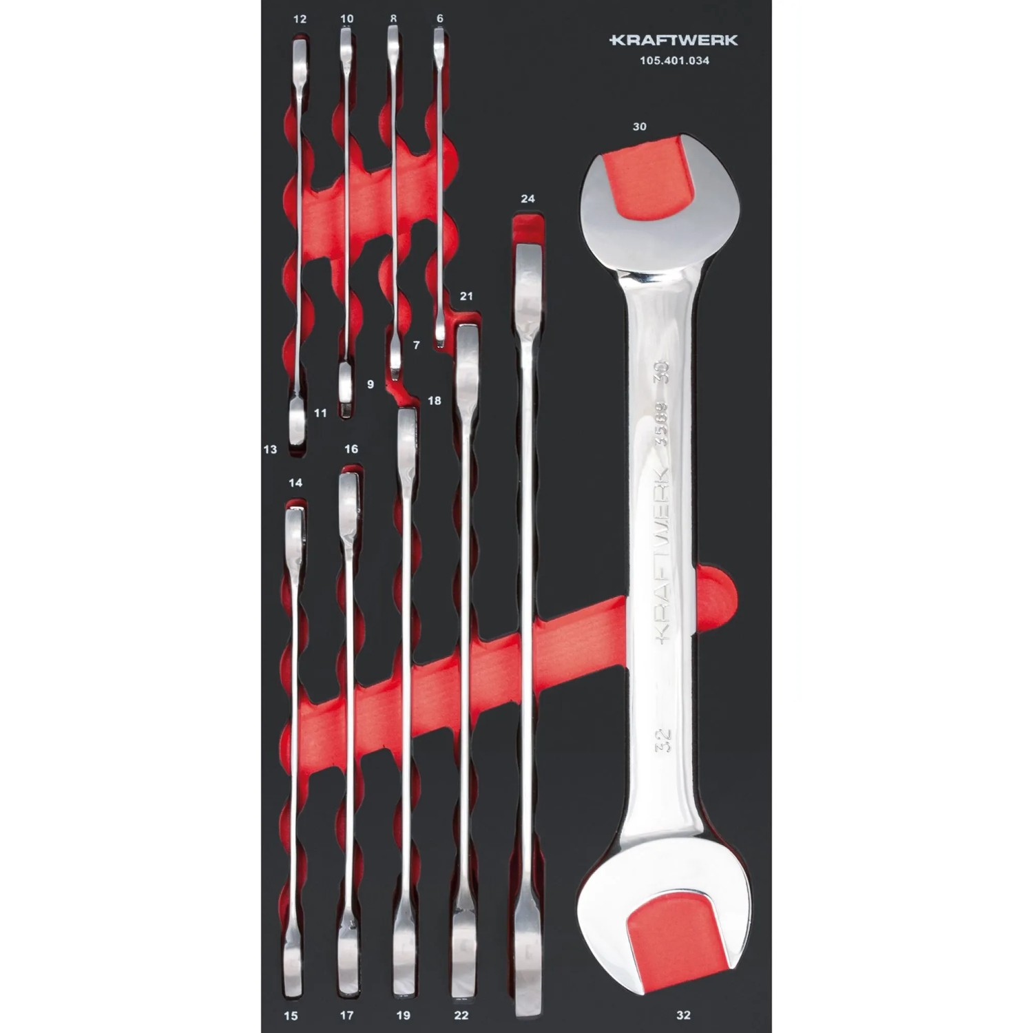 Kraftwerk Werkzeugset Doppelmaulschlüssel 20 x 40 10-tlg.