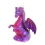 Lila Weihnachtsornament: Glas Drache von Krebs Glas Lauscha, 8cm groß.