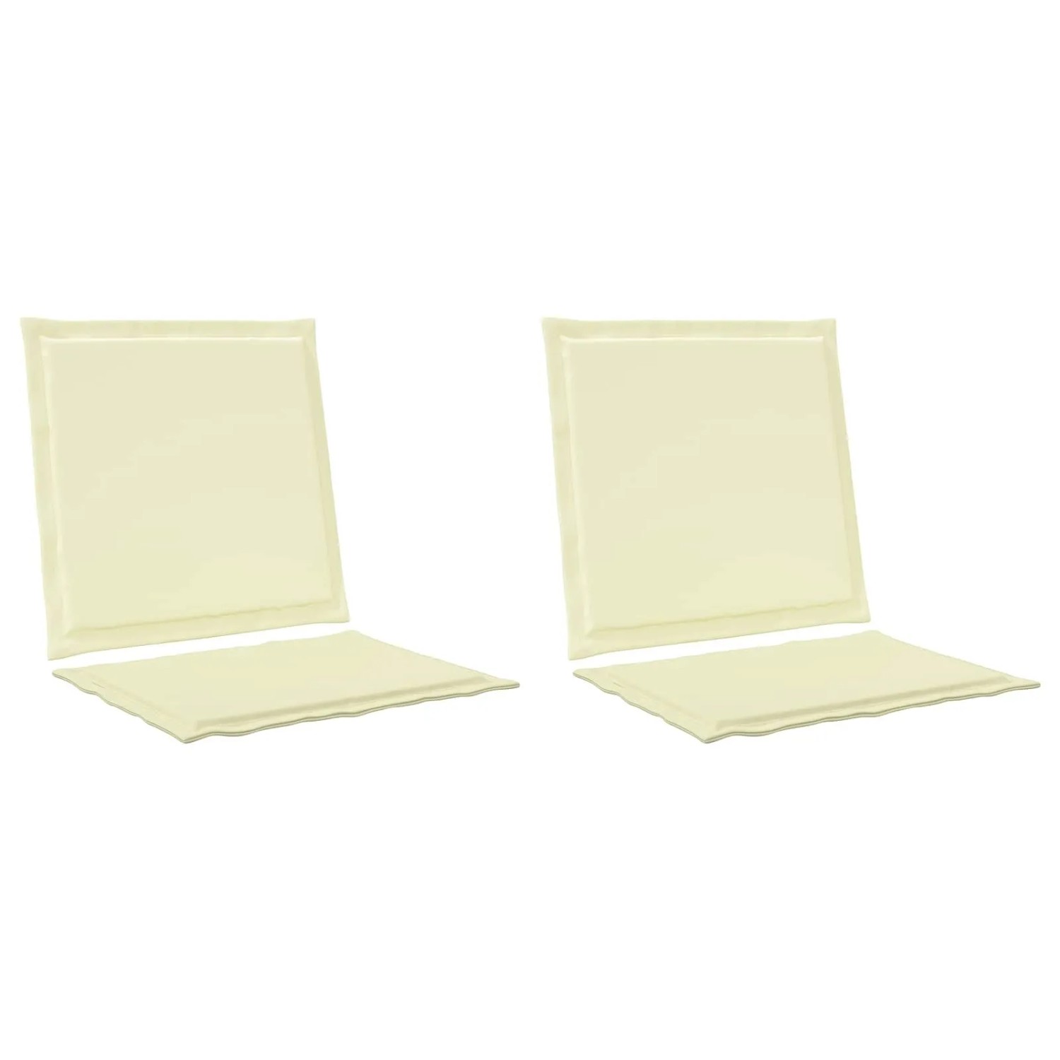 vidaXL Sitz- und Rückenkissen 2 Stk Creme 47 x 45 x 2 cm Polyester 899973