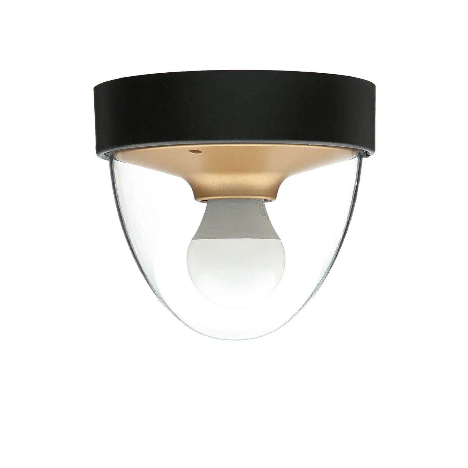 Licht-Erlebnisse Deckenlampe IP44 Bad Ø 18 cm Rund In Schwarz Gold E27