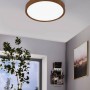 Eglo LED-Deckenleuchte Musurita, Ø 44 cm, weiß mit Holzoptik, warmweißes Licht.