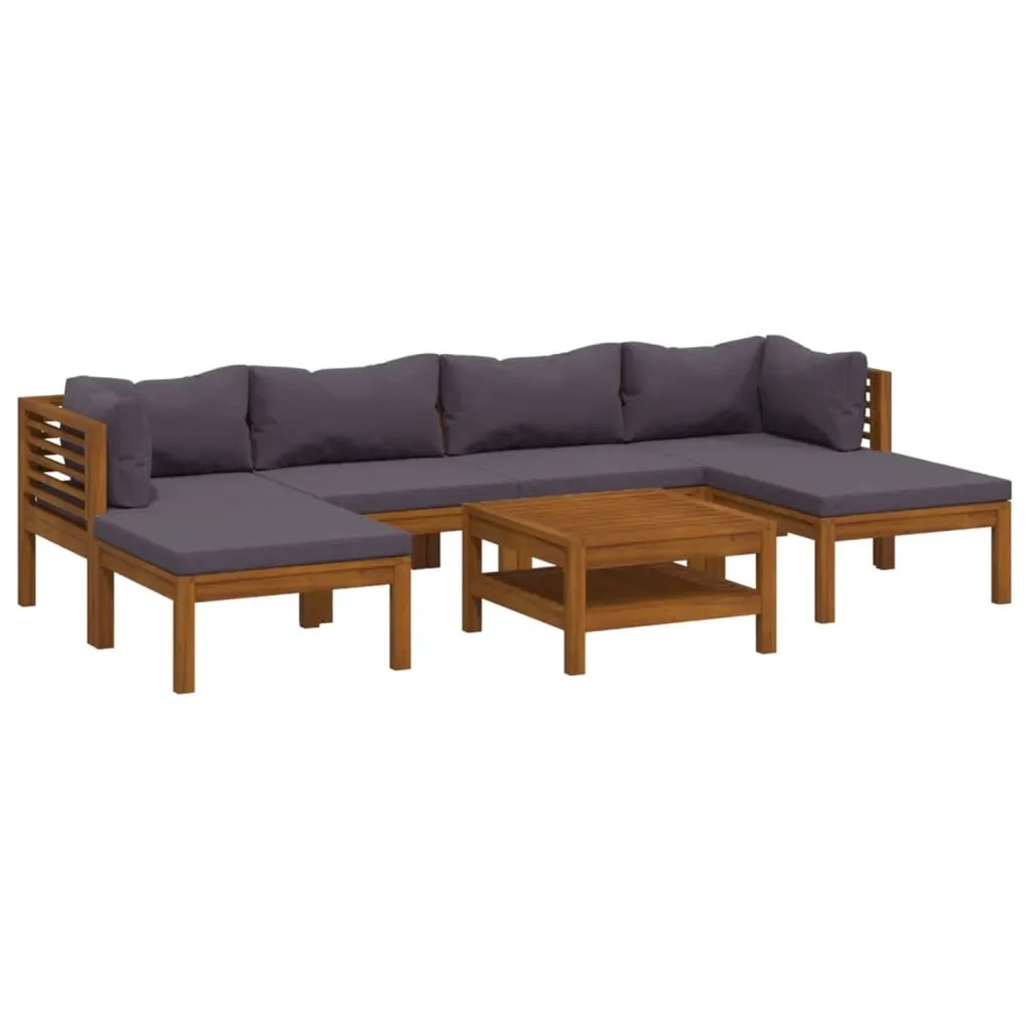 vidaXL 7-Tlg Garten-Lounge-Set mit Auflage Massivholz Akazie 3086914