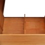 Innenansicht des vidaXL Hühnerstalls aus Holz mit Legenest, Detailaufnahme des Holzbodens.