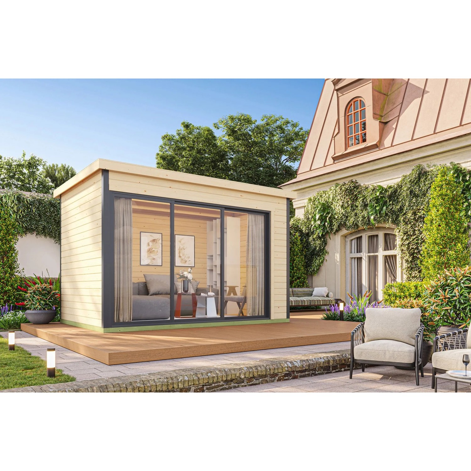 Lasita Gartenhaus Austin 3 Natur/Unbehandelt 360 cm x 240 cm