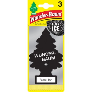 Wunderbaum Black Ice 3er-Set: Lufterfrischer für Auto mit maskulinem Duft.