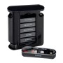 Relaxdays Pillendose Kunststoff Schwarz 7 Tage 4 Fächer Schiebedeckel 13 cm x 11,5 cm x 4,5 cm 170 g