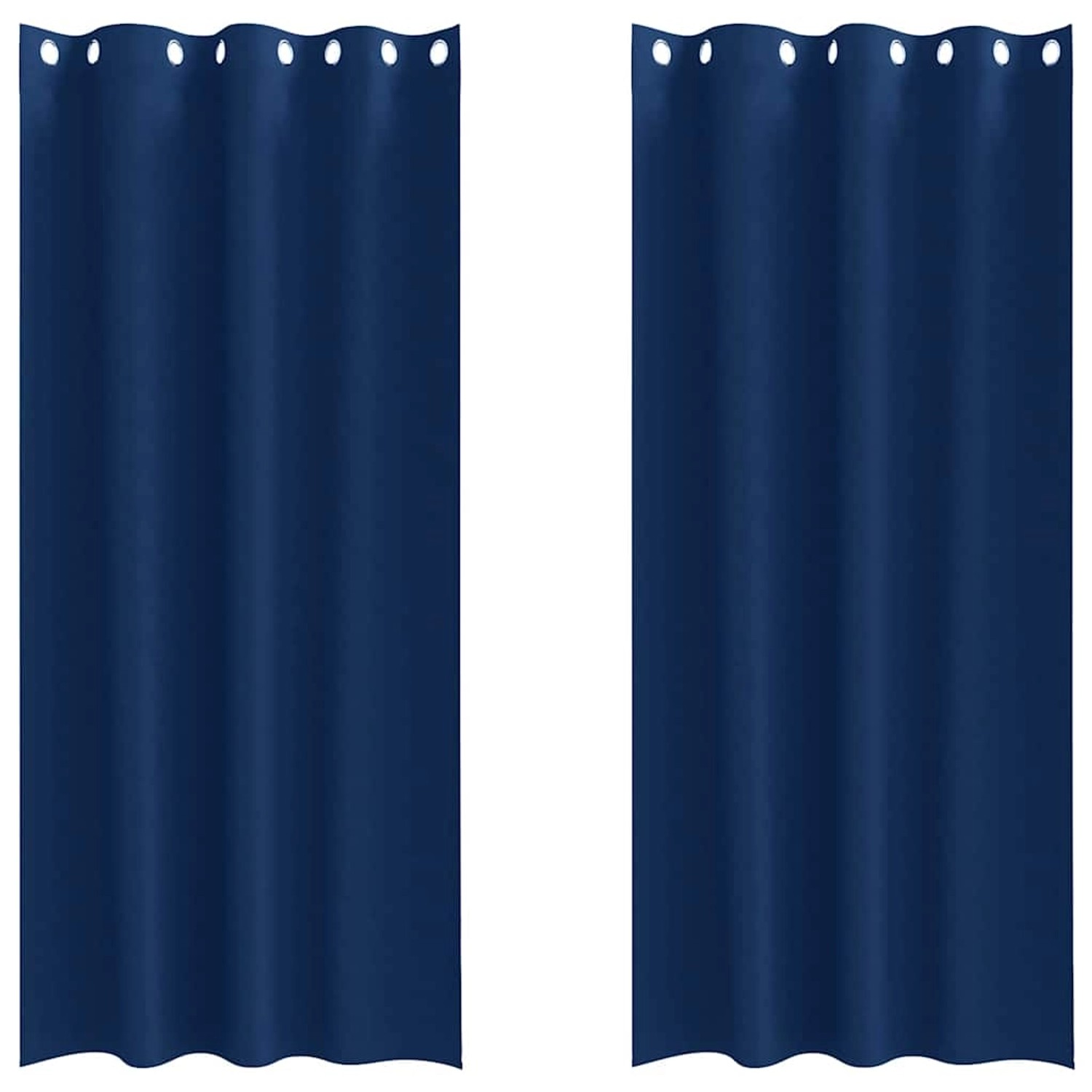 vidaXL Verdunkelungs-Vorhänge mit Ringen Dunkelblau Polyester 4107367 günstig online kaufen