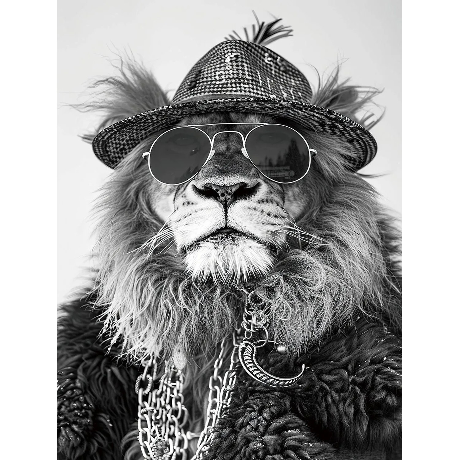 Art Universe Glasbilder Dashing Lion 60 x 80 cm