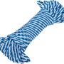 Blau-weiße Polypropylen Hohlflechtschnur, Ø 10 mm, aufgerollt.