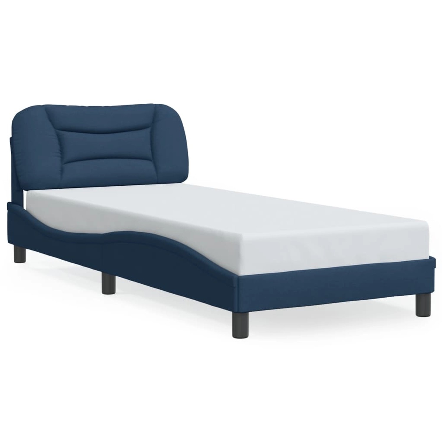 vidaXL Bettgestell ohne Matratze Hvar Blau 90x190 cm Stoff 3207743 günstig online kaufen