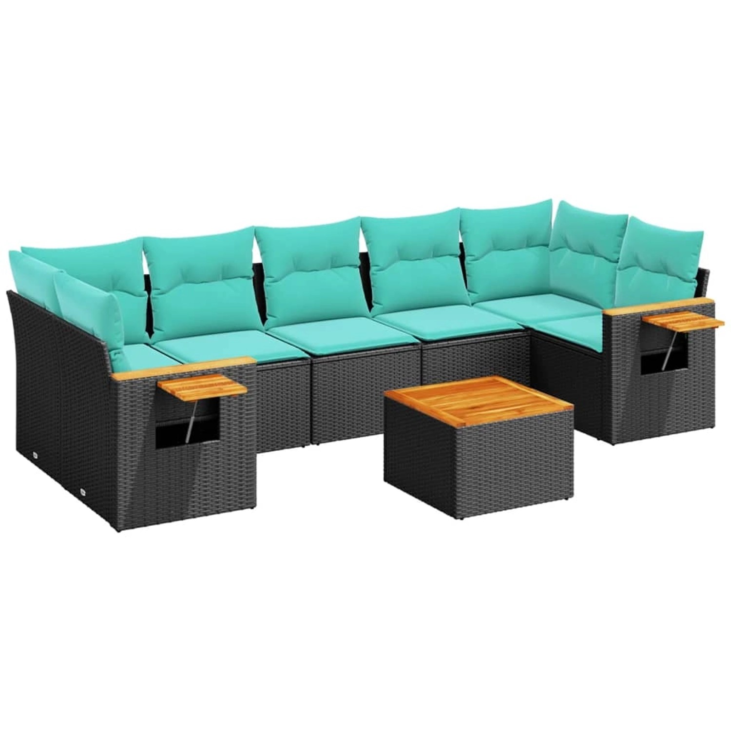 vidaXL 8-Tlg Garten-Sofagarnitur mit Kissen Schwarz Poly Rattan 3226652 günstig online kaufen