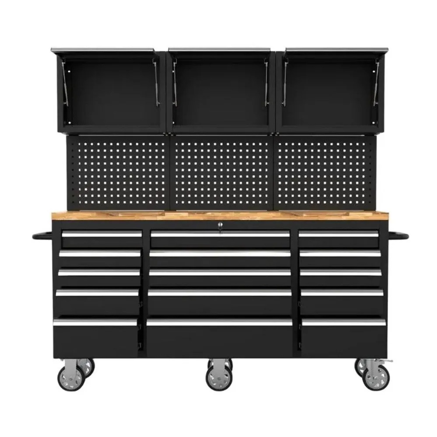 Galaflor Mobile Werkbank mit Lochwand Oberschränken und Arbeitsplatte 183 cm_2