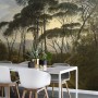 ESTAhome Fototapete Italienische Landschaft Dunkelgrün im Esszimmer.