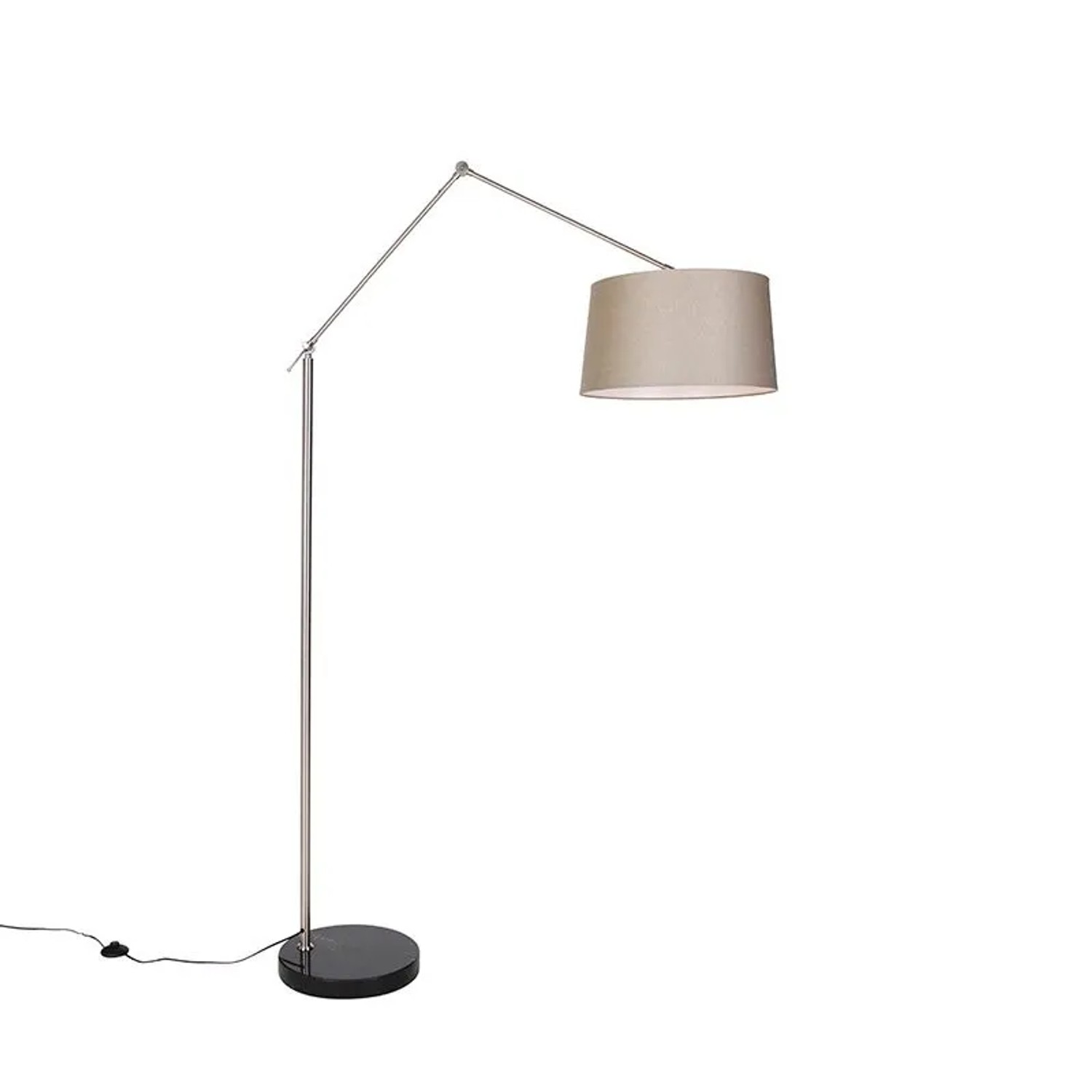 QAZQA Moderne Stehleuchte Stahl mit Schirm Taupe 45 cm EdiTor
