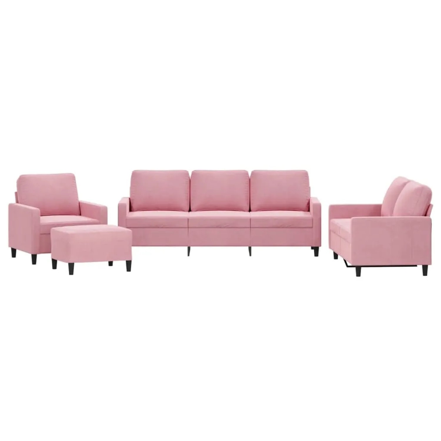 vidaXL 4-Tlg Sofagarnitur mit Kissen Rosa Samt 3201489 günstig online kaufen