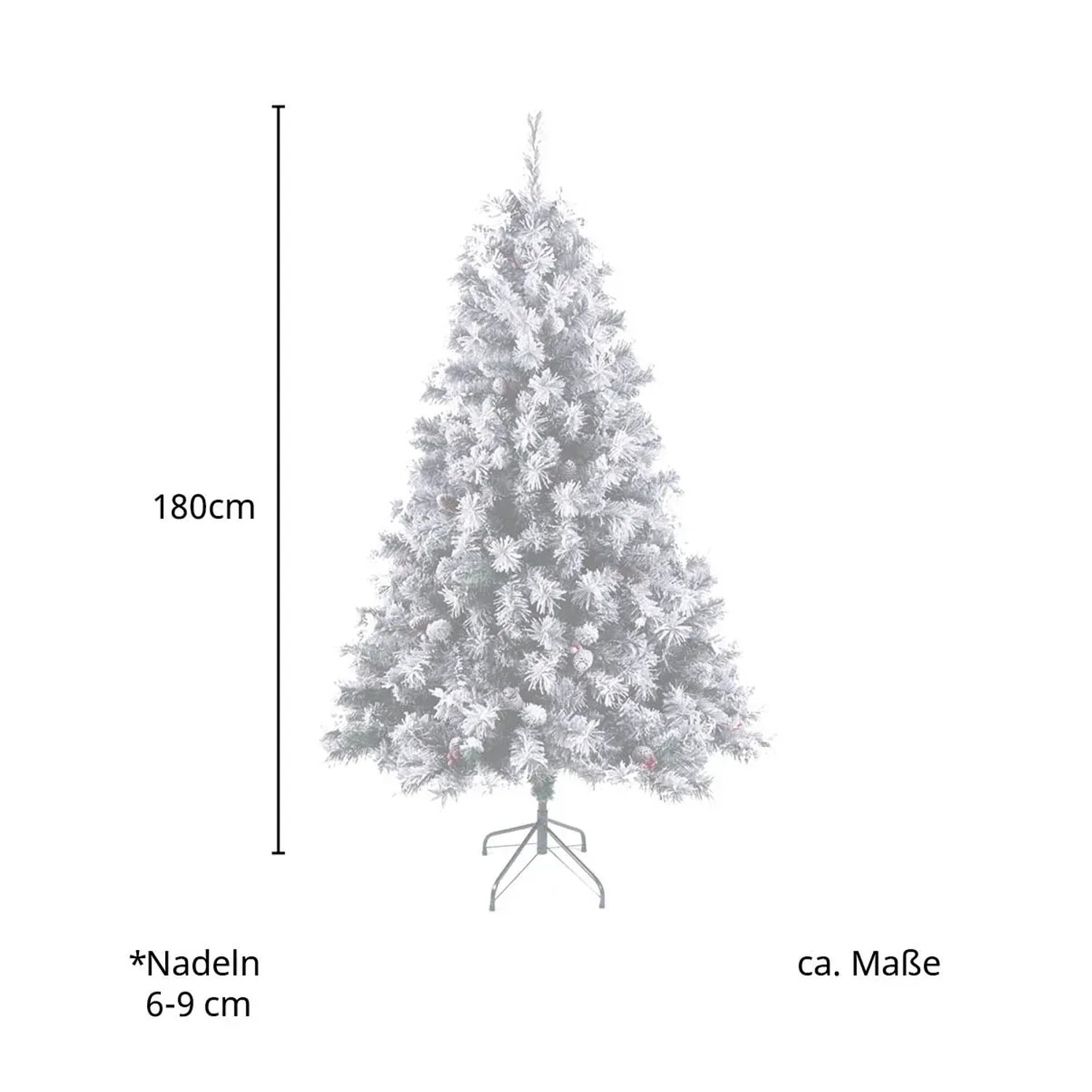 Svita künstlicher Weihnachtsbaum, 180 cm, mit Schnee, Zapfen und Beeren, Luvi-Nadeln.