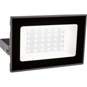 Grauer 30W LED Strahler für Innen und Außen. Kompaktes, modernes Design mit effizienter LED-Technologie.