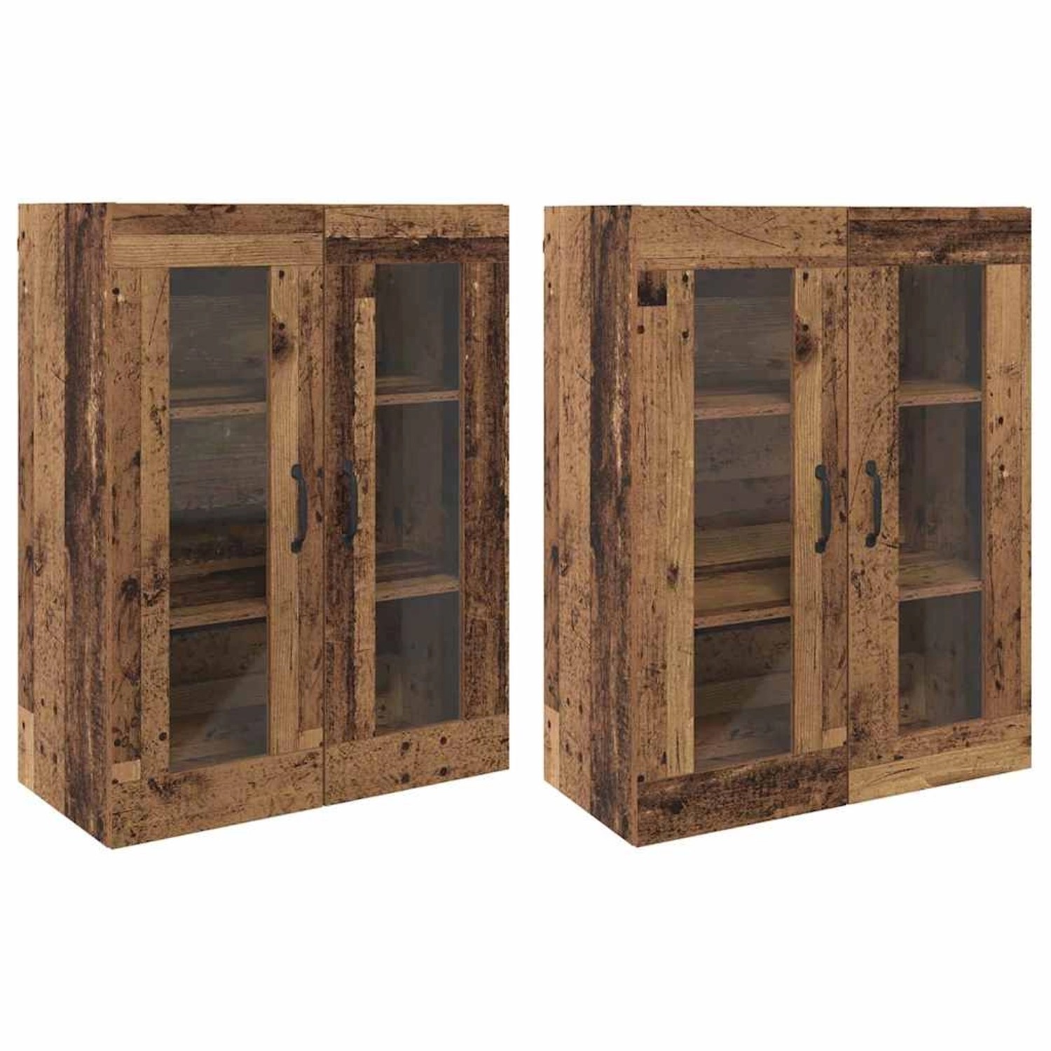 vidaXL Wandmontierte Schränke 2 Stk Altholz 69,5 x 34 x 90 cm 3394536 günstig online kaufen