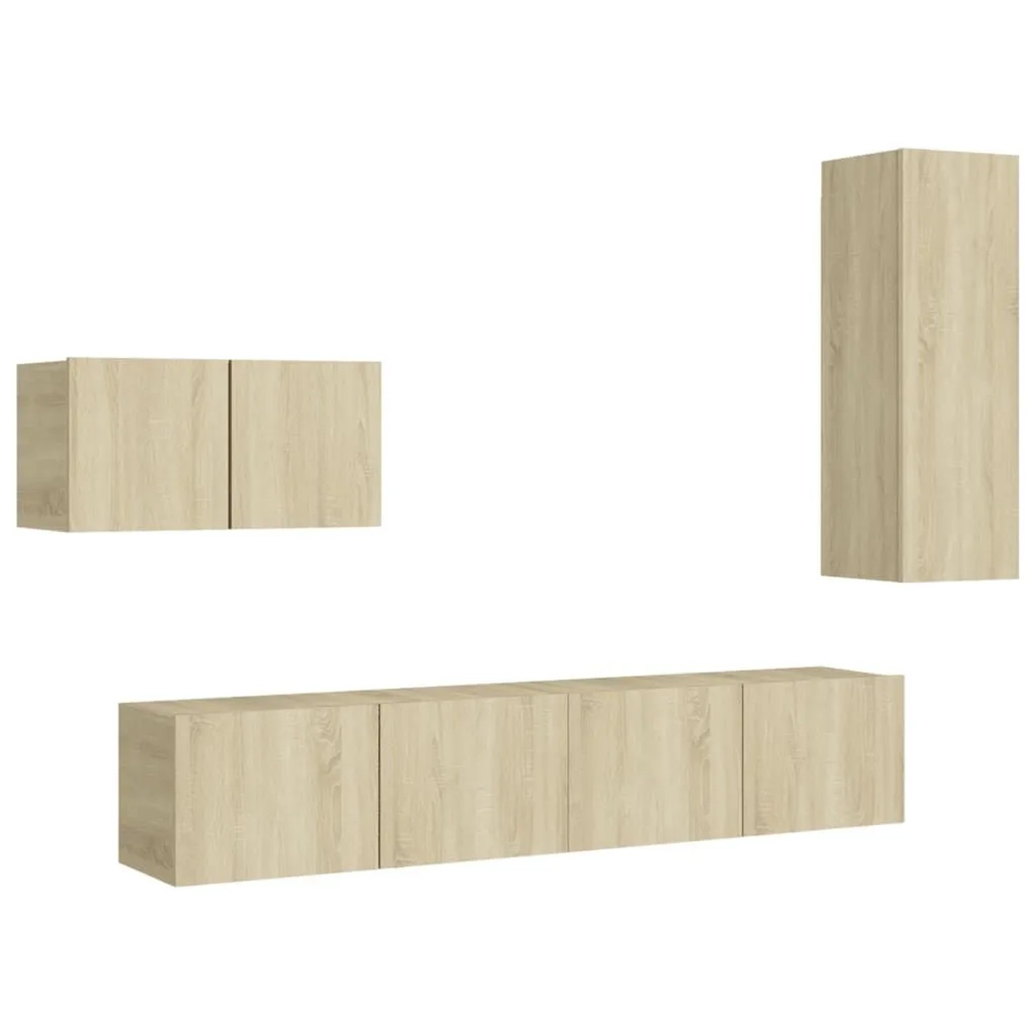 vidaXL 4-Tlg TV-Schrank-Set Sonoma-Eiche Holzwerkstoff 3078993