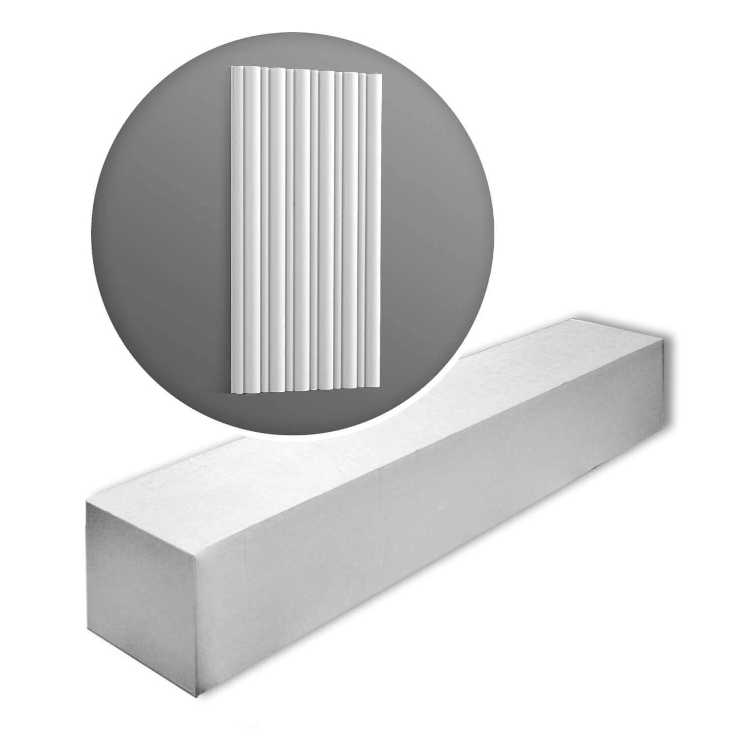 ORAC DECOR WX211-2600-Box FLUTE 3D Wandpaneele 1 Karton mit 6 Paneelen 15,6 m Weiß