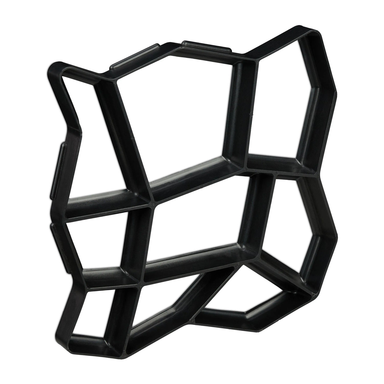 Relaxdays Pflasterform Kunststoff Schwarz Wiederverwendbar 4 cm x 42 cm x 42 cm 1 kg