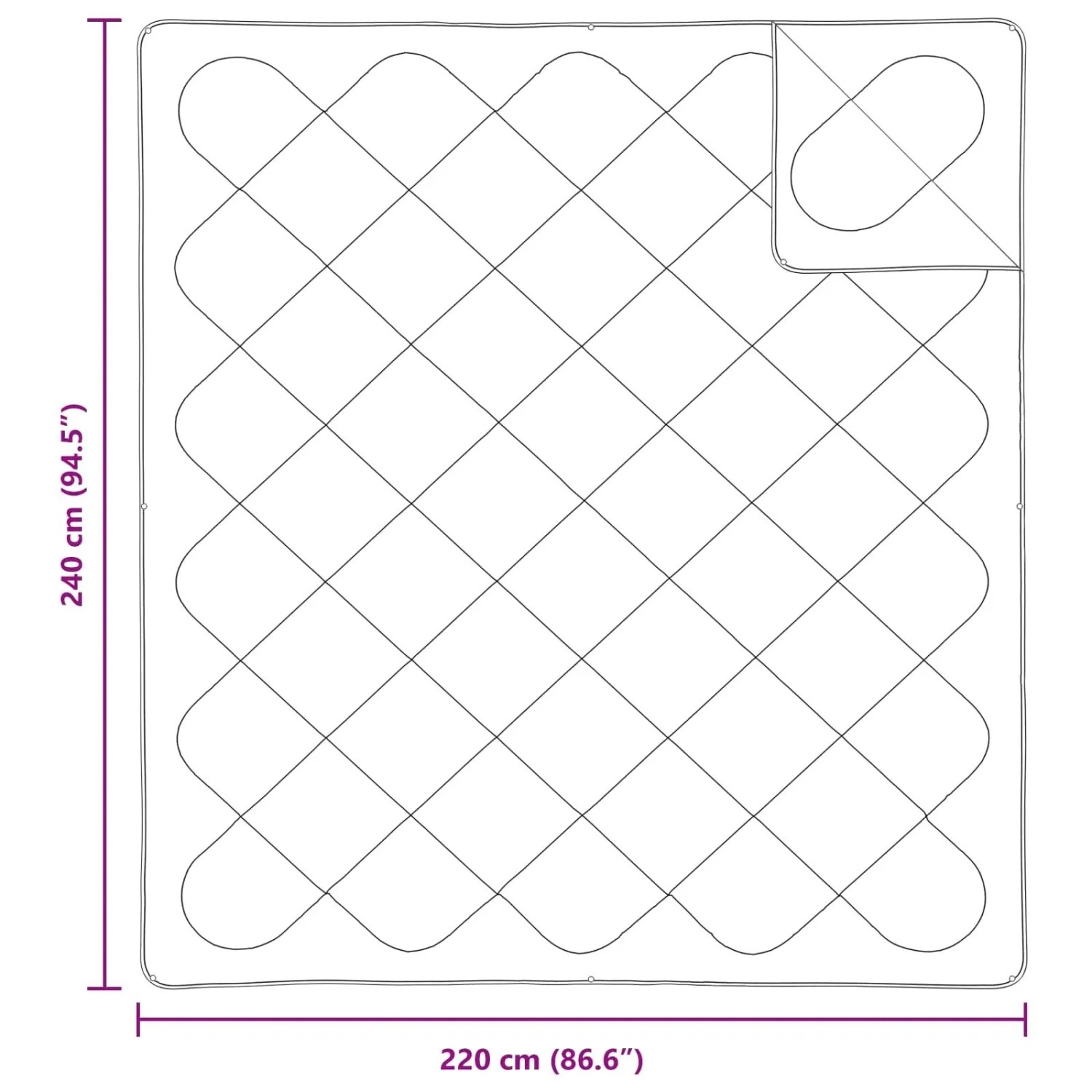 vidaXL Decke mit Kissen 3-Tlg Weiß Mikrofaser 3378094_8