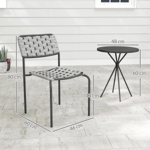 Outsunny Balkonmöbel Set Stahl  Polyester 46L x 60B x 80H cm Grau
