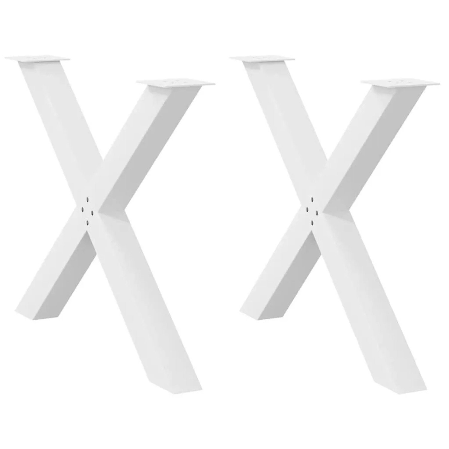 vidaXL Esstischbeine X-Form 2 Stk Weiß 90x72-73 cm Stahl 4012985