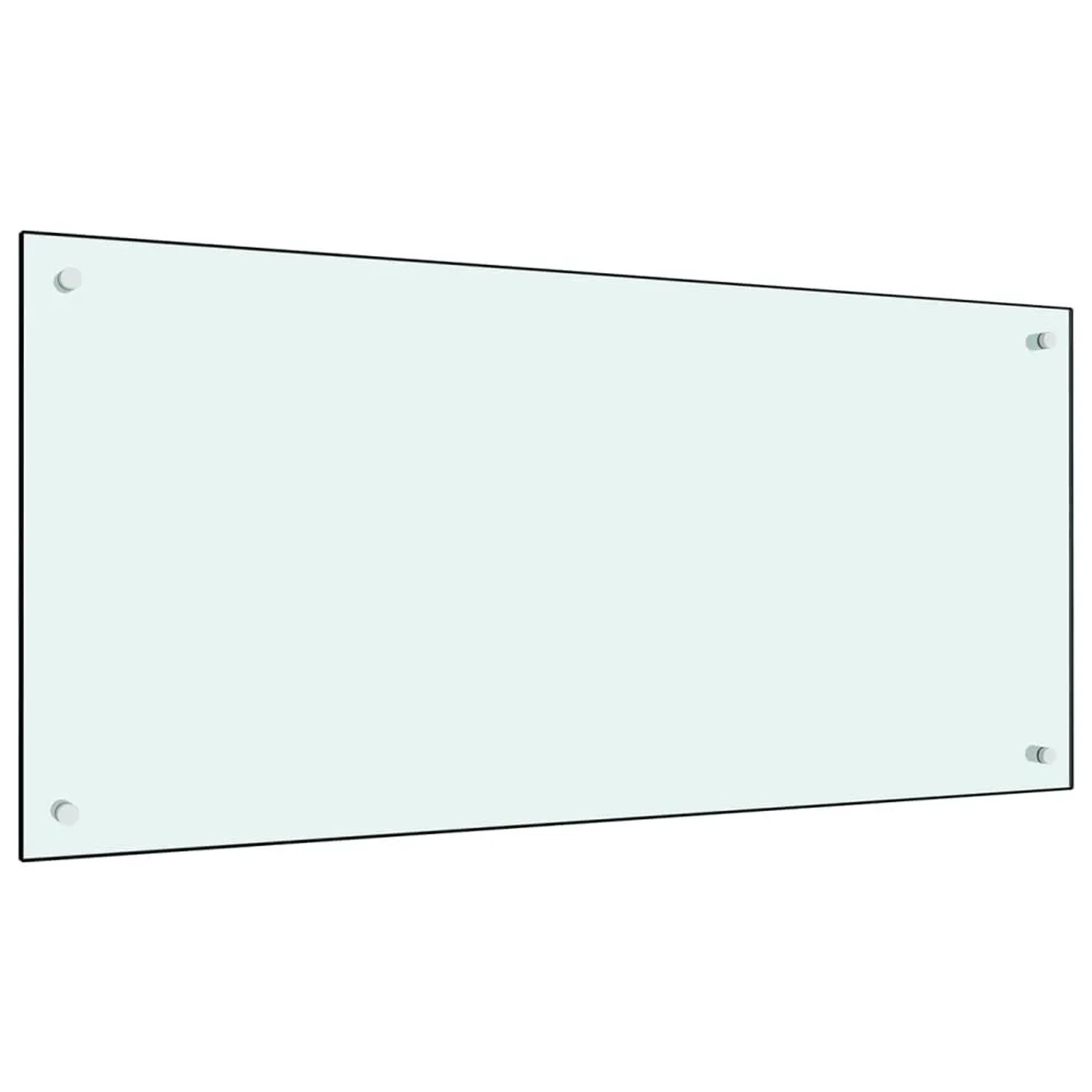 DELUKE Küchenrückwand Glas 100x50cm Weiß Wandverklediung Küche Wandschutz Spritzschutz Herdspritzschutz Glasplatte