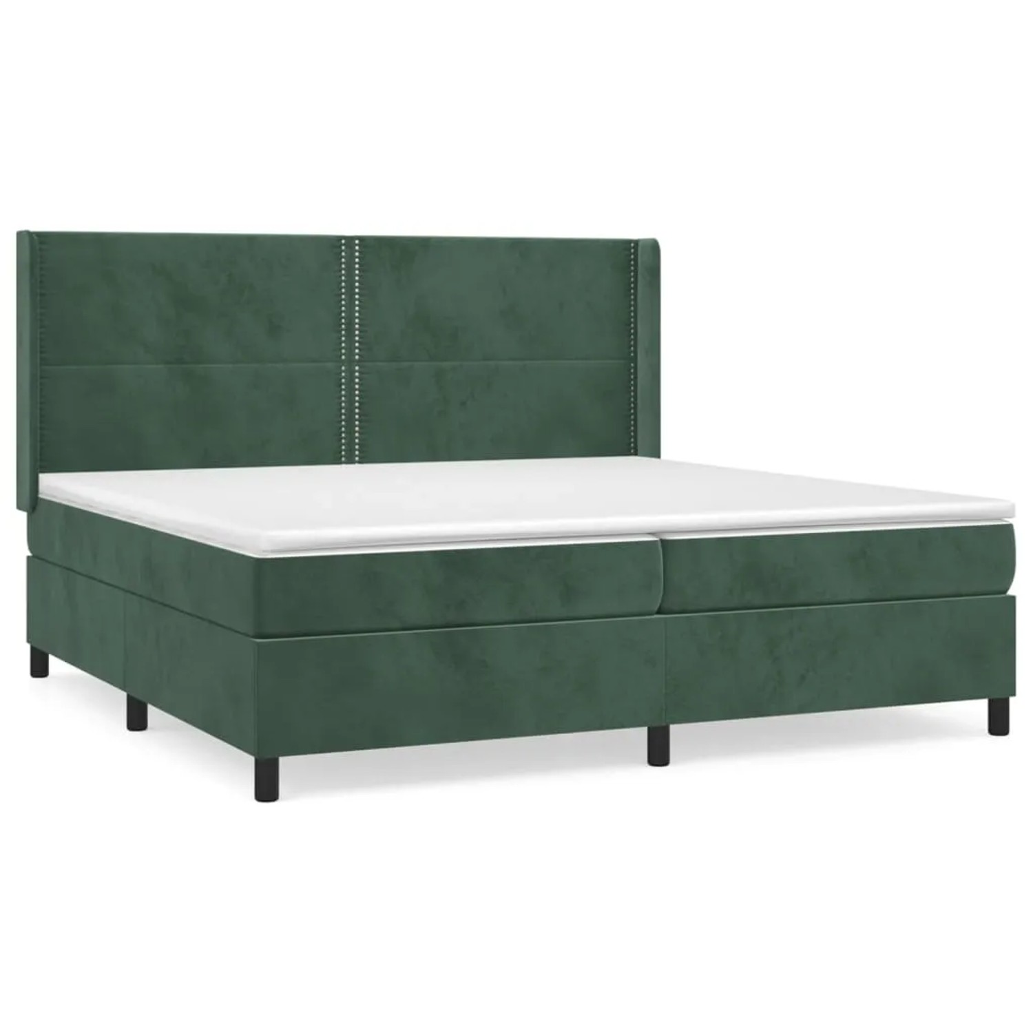 vidaXL Boxspringbett mit Matratze Dunkelgrün 200x200 cm Samt1351482