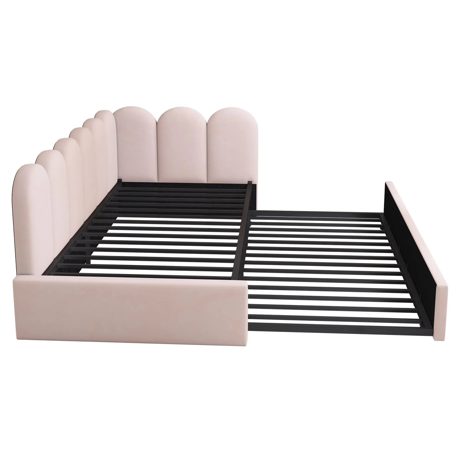 Merax Daybett 90x200cm Ausziehbett Rosa Samt