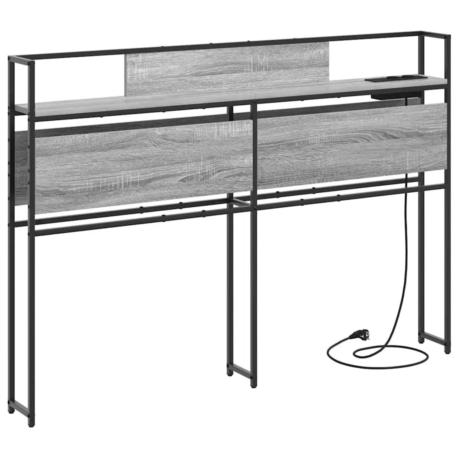 vidaXL Stauraum-Kopfteil mit Regal Grau Sonoma 120 cm Holzwerkstoff 859633 günstig online kaufen