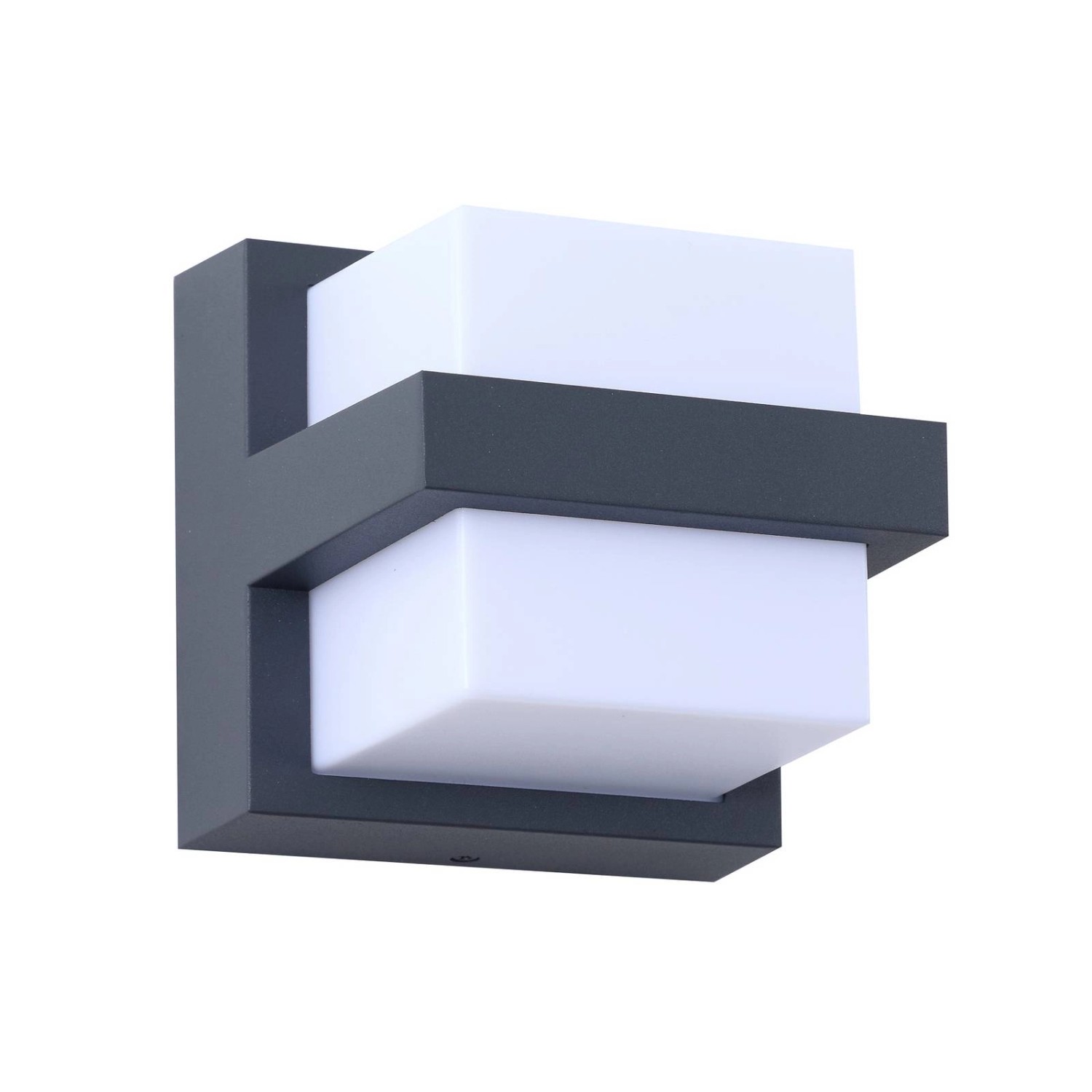 Lindby LED Smart Home Wandleuchte Außen Fyra 10020126 Dimmbar Modern in Alu aus Aluminium 1-flammig