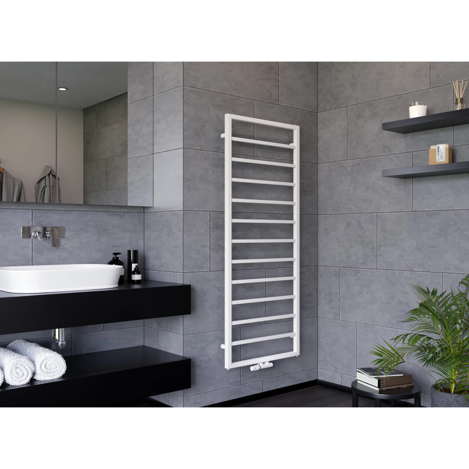 Ximax Badheizkörper Pure Slim 1120 mm x 600 mm Mittenanschluss 445 W Weiß günstig online kaufen