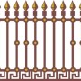 Illustration eines Zierzauns mit Rostschutzgrundierung, braun und goldfarben.